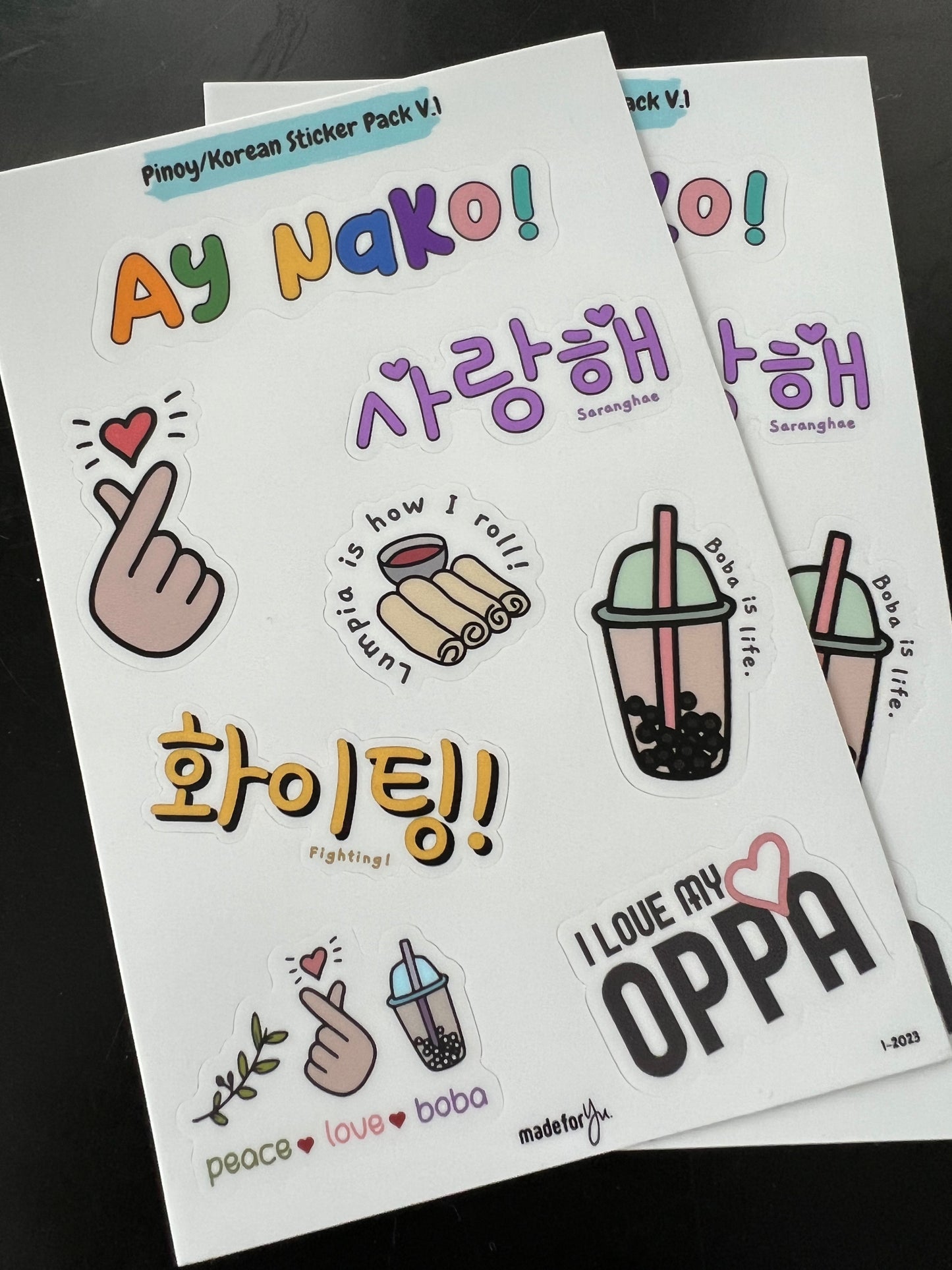 Pinoy/Korean Sticker Pack V1 (Free Shipping for a limited time!)*