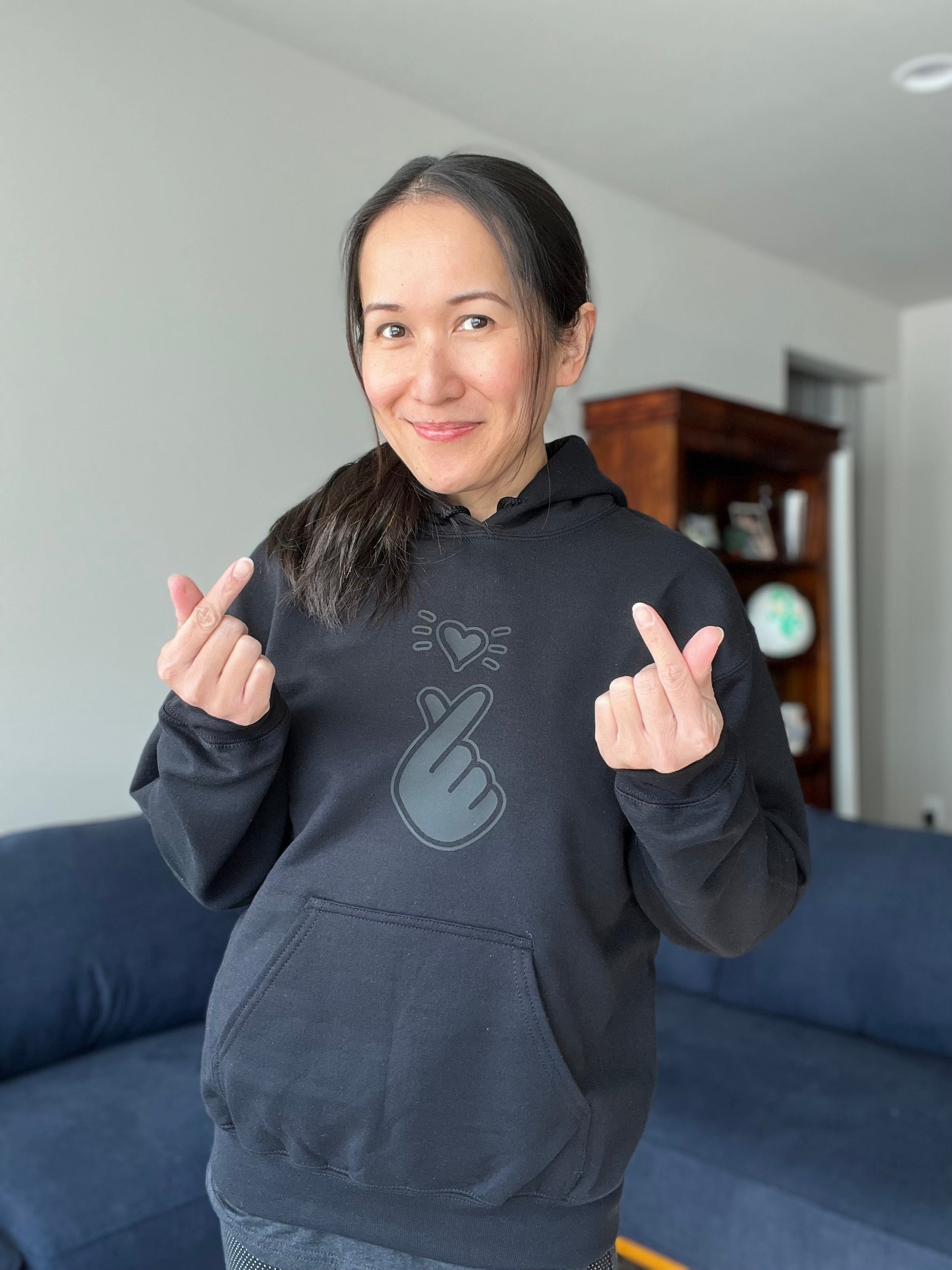 Korean clearance heart hoodie